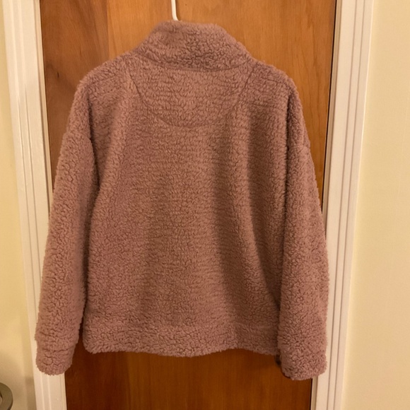 Pink Rose Fuzzy Jacket Cozy Pullover Top Sz M - Picture 2 of 10